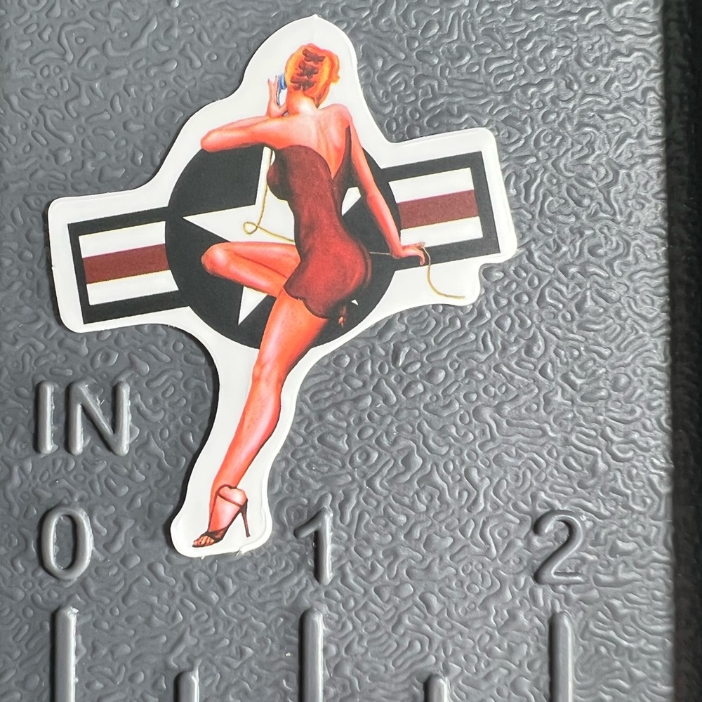 MILITARY SWEETHEART Sexy Pinup Gorgeous Sticker Retro Vintage BomberGirl Pilot